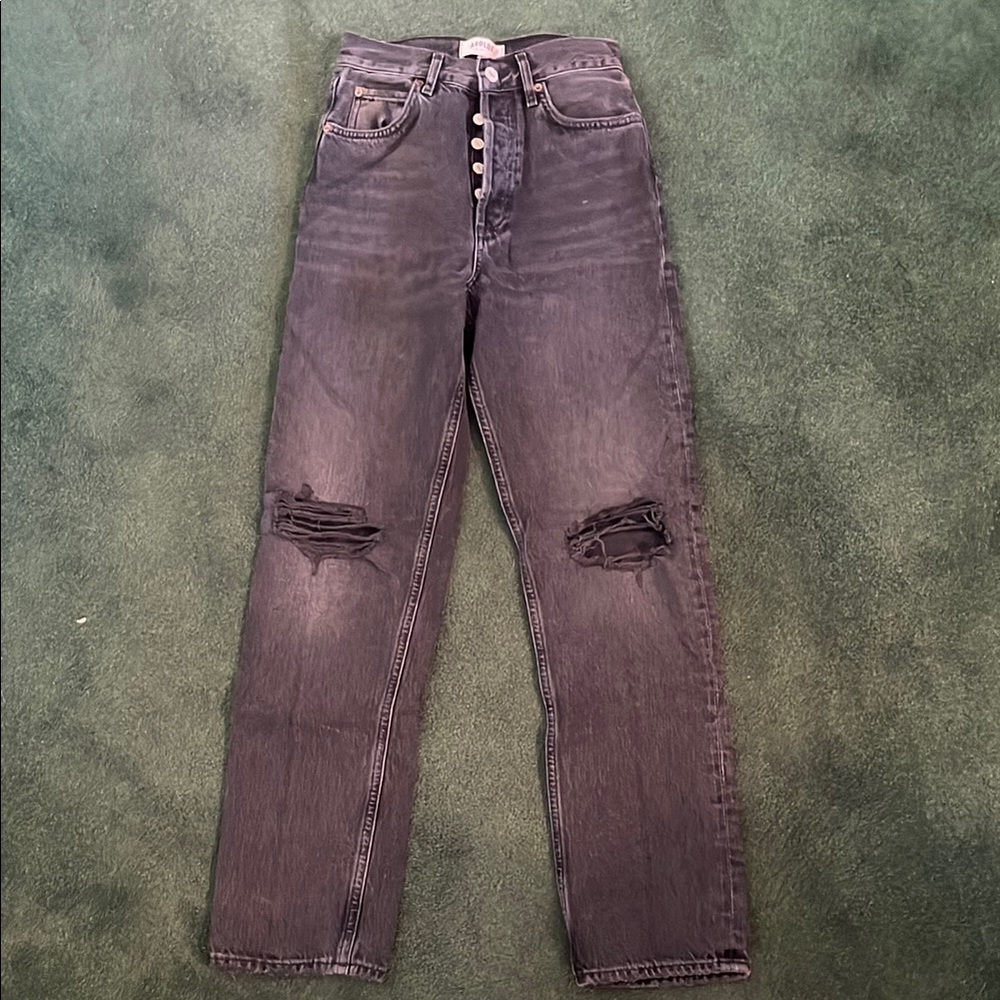 Black Agolde 90s Pinch Waist Jeans
